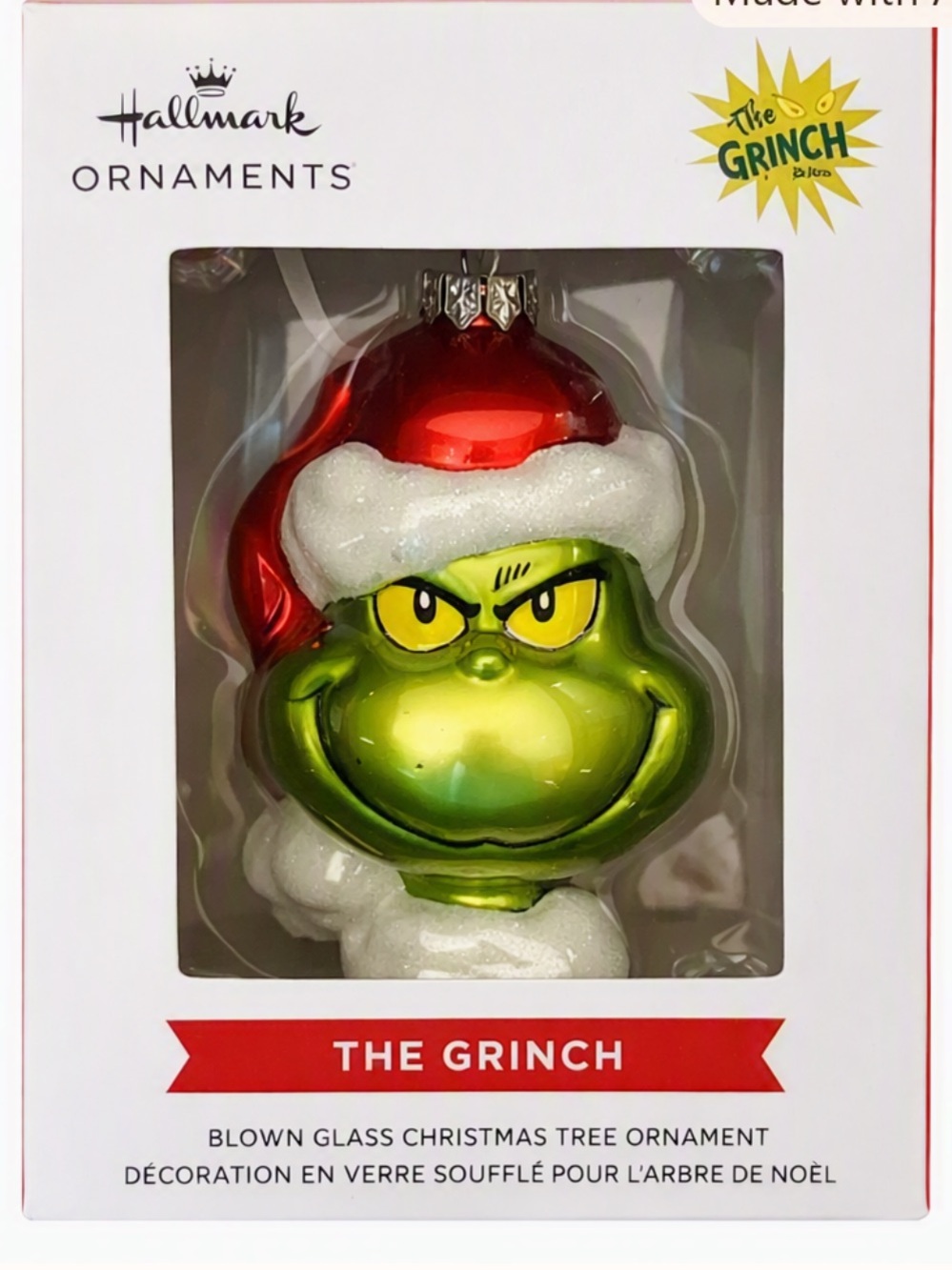 Hallmark The Grinch Blown Glass Ornament Grinchmas New in Box
C